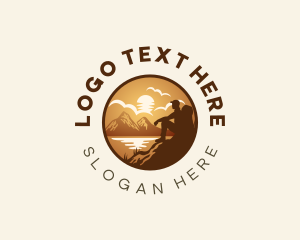 Jetsetter - Hiking Mountain Camping logo design