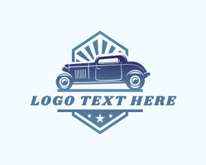 Driving - Retro Car Vehicle logo design