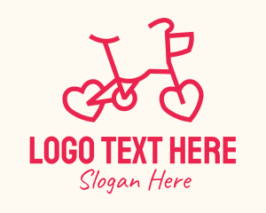 Minimalist - Red Bike Heart logo design