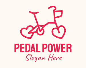 Pedal - Red Bike Heart logo design