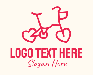 Pedal - Red Bike Heart logo design