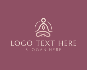 Retreat - Lotus Pose Meditation logo design