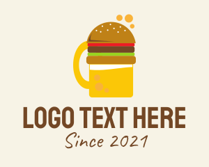 Beer - Burger Beer Glass logo design