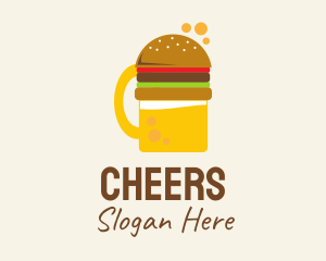 Burger Beer Glass Logo