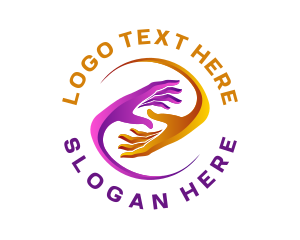 Caregiver - Hand Support Charity logo design