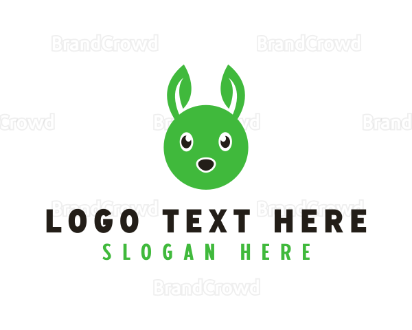 Rabbit Bunny Leaf Logo