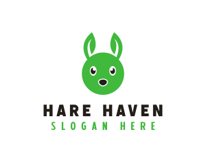 Rabbit Bunny Leaf logo design