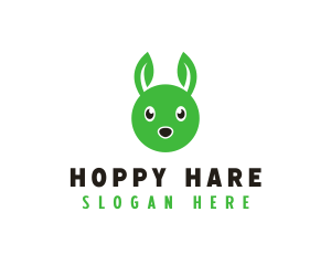 Rabbit Bunny Leaf logo design