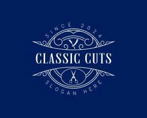 Classic Hairdresser Shears logo design