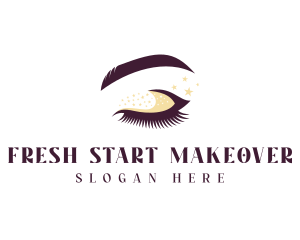 Glitter Cosmetics Eyelash logo design