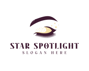 Glitter Cosmetics Eyelash logo design