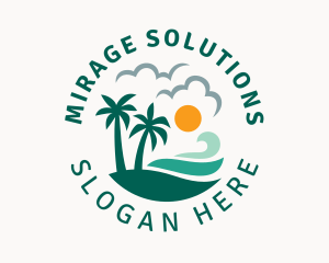 Mirage - Sunrise Summer Beach Oasis logo design