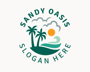 Sunrise Summer Beach Oasis logo design