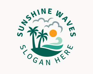 Summer - Sunrise Summer Beach Oasis logo design