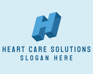 3D Geometric Letter H  logo design