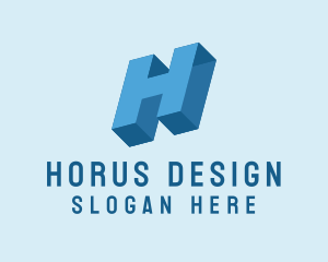 3D Geometric Letter H  logo design