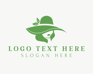Cosmetics - Leaf Hat Woman logo design