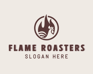 Roasting - Chicken Flame Grill logo design