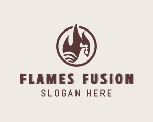 Chicken Flame Grill logo design