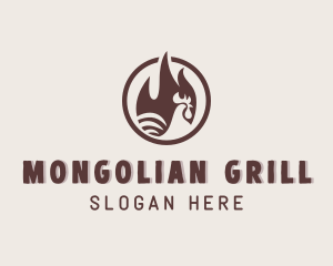 Chicken Flame Grill logo design