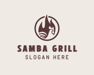 Chicken Flame Grill logo design