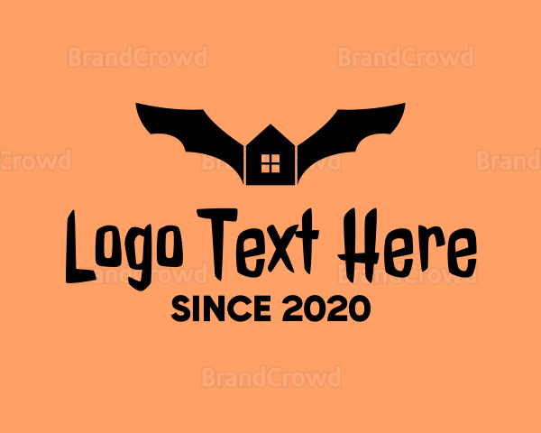 Bat Halloween House Logo
