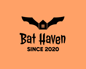 Bat - Bat Halloween House logo design