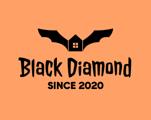 Bat Halloween House  logo design