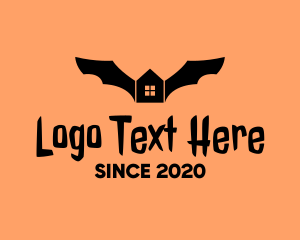 Bat - Bat Halloween House logo design
