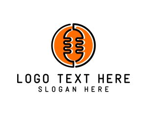 Podcast - Sportscaster Microphone Podcast logo design