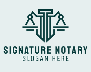 Lawyer Notary Scales logo design