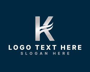 Letter K - Wave Swoosh Letter K logo design