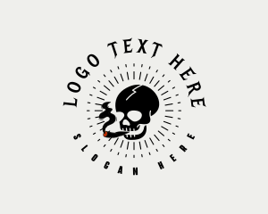 Smoker - Skull Cigarette Vice logo design