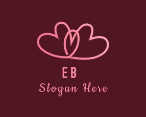 Pink Intimate Heart Couple Logo