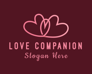 Boyfriend - Pink Intimate Heart Couple logo design