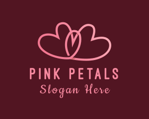 Pink Intimate Heart Couple logo design