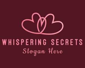 Intimate - Pink Intimate Heart Couple logo design