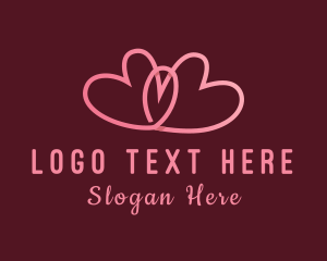 Marriage - Pink Intimate Heart Couple logo design