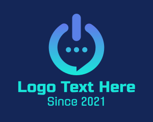 Conference - Power Button Chat logo design