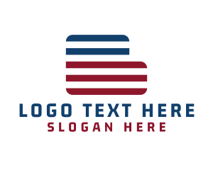 Country - Patriotic Stripe Letter B logo design