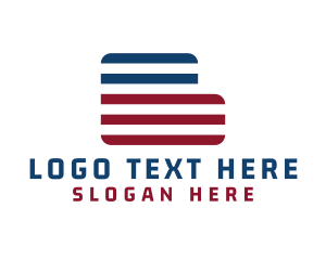 Usa - Patriotic Stripe Letter B logo design