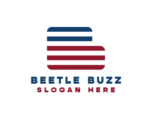 Patriotic Stripe Letter B logo design