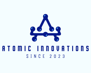 Atomic - Molecule Letter A logo design