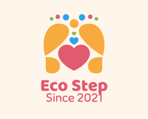 Footprint - Foot Massage Heart logo design