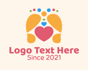 Toe - Foot Massage Heart logo design