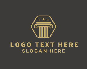 Law Firm - Star Pillar Column logo design
