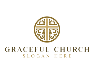 Catholic Church Cross logo design