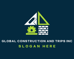 Circular Saw - House Construction Builder logo design