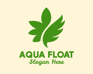 Floating - Green Floating Leaf logo design