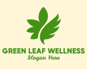 Green Floating Leaf  logo design